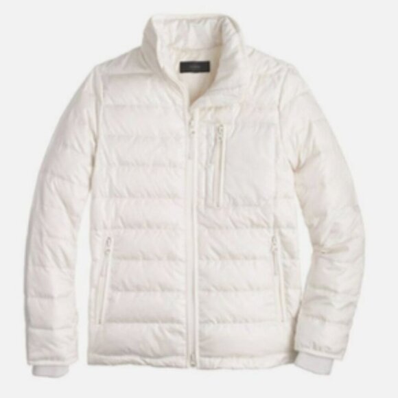 J. Crew Jackets & Blazers - J CREW Ivory Cream Lightweight Down Puffer Winter Jacket Coat XS